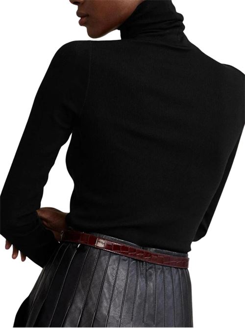 Maglione Donna nero con dettagli a coste POLO RALPH LAUREN | 211814422003